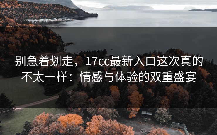 别急着划走，17cc最新入口这次真的不太一样：情感与体验的双重盛宴