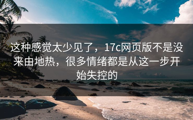 这种感觉太少见了，17c网页版不是没来由地热，很多情绪都是从这一步开始失控的