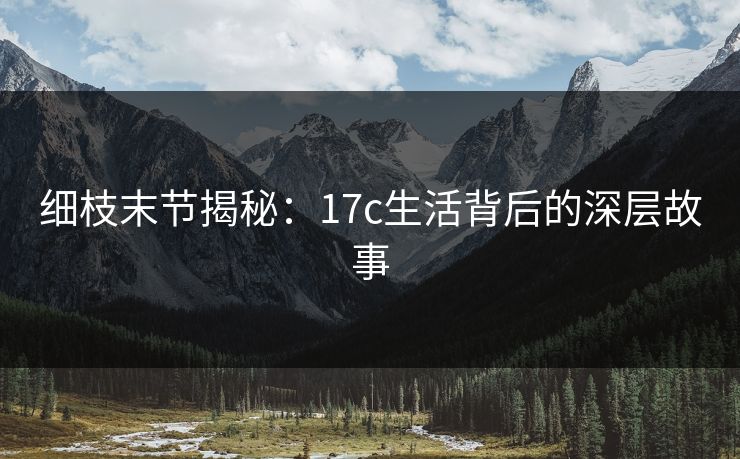 细枝末节揭秘:17c生活背后的深层故事 细枝末节揭秘:17c生活背后的深层故事