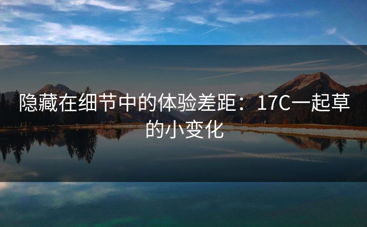 隐藏在细节中的体验差距：17C一起草的小变化
