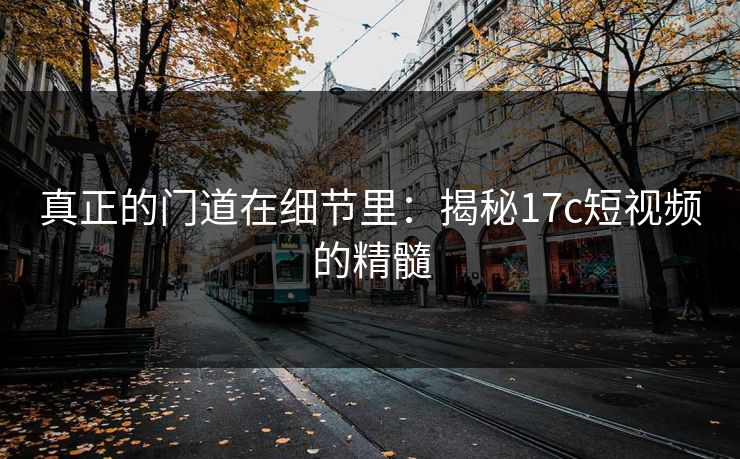 真正的门道在细节里：揭秘17c短视频的精髓