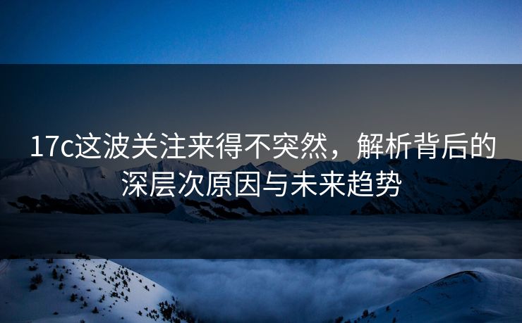 17c这波关注来得不突然，解析背后的深层次原因与未来趋势